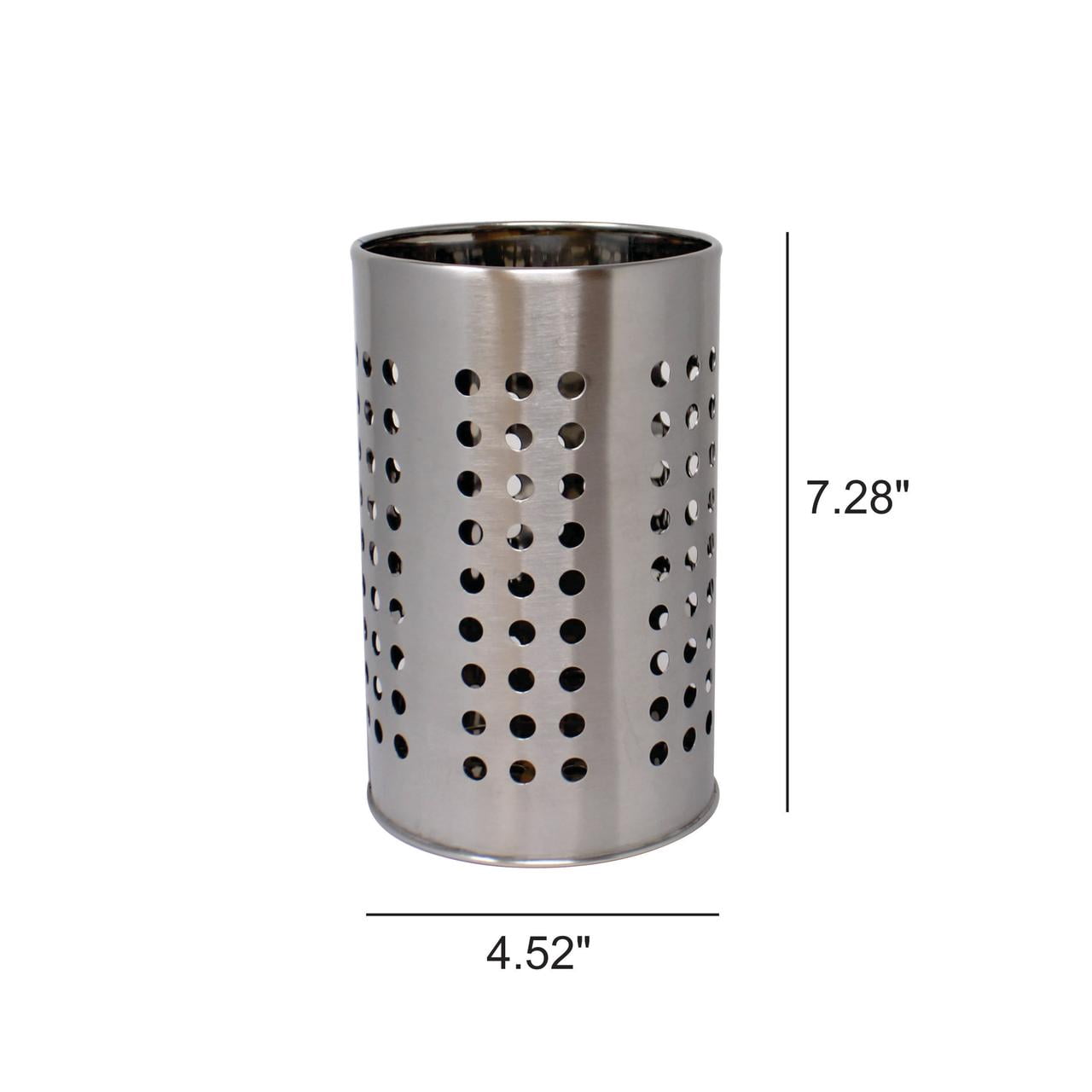 Mainstays Utensil Holder, Stainless Steel Kitchen Utensil Organizer for Countertop Storage