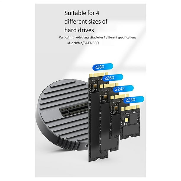 Caja de Unidad de Estado Sólido SSD de Doble Protocolo M.2 NVME/SATA10G Disco Duro Móvil Externo Tipo Base - SSD C3.1 Gen 2