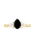 thumbnail image 5 of Rosec Jewels 0.75 CT Teardrop Black Onyx Engagement with Diamond Trio for Women, 14K Yellow Gold, US 7.00, 5 of 9