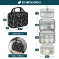 thumbnail image 3 of PAVILIA Hanging Toiletry Bag Travel Bag Women Men, Foldable Cosmetic Organizer, Roll up Makeup Bag, Water Resistant Accessories Toiletries, Large Travel Essentials Kit (Black Chevron), 3 of 8