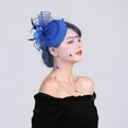 thumbnail image 7 of Classic Flower Pillbox Fascinator Hat for Tea Party Wedding Church Blue One Size, 7 of 7