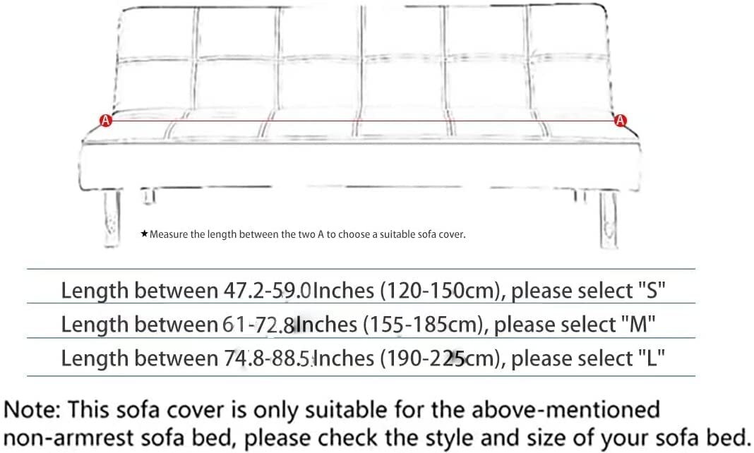 LKJYER Velvet Armless Futon Slipcover,Stretch Silver Fox futon Cover, Modern Solid Color Sofa Bed Cover for for Futon Folding Bed Sofa