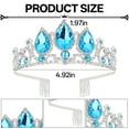 thumbnail image 2 of DESIGNICE Crown Sparkling Crystal Birthday Crown Kids Alloy Tiara Rhinestone Princess Crown 12.5x5cm,Silver,Blue, 2 of 7