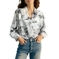 thumbnail image 2 of Endives Womens Cotton Shirts Boho Vintage Printed Fashion Button Down Shirts Casual Tops Long Sleeve Blouse, 2 of 7