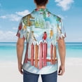 thumbnail image 6 of Bixox Men's Hawaiian Shirts Men's Christmas Birds Print Short-Sleeve Shirt-Medium, 6 of 8