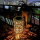 thumbnail image 5 of Decoración del hogar, faroles solares colgantes para exteriores, farol metálico ahuecado, luz LED decorativa para jardín, delicado adorno para patio., 5 of 7
