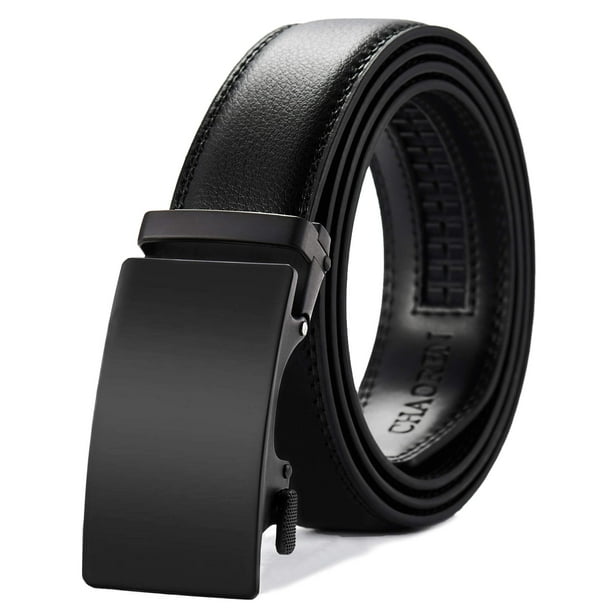 Cinturón con trinquete de piel CHAOREN para hombre, 3,5 cm, microajustable