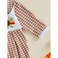 thumbnail image 4 of Cjfdfy Newborn Baby Girls Thanksgiving Turkey Outfits Pumpkin Turkey Embroidery Long Sleeve Plaid Footed Romper Headband My First Thanksgiving Fall Winter Outfit Little Turkey Clothes, 4 of 9