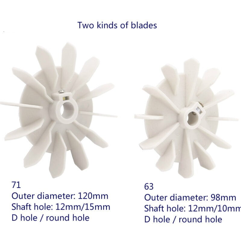 98mm 120mm Impeller Plastic Motor Fan Blade Wheel Pump motor cooling fan Impeller Motor Fan Vane