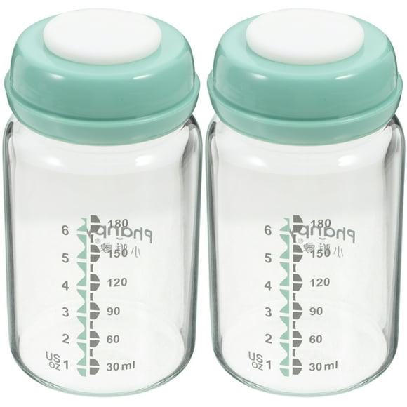 2 biberones portátiles de vidrio limpio y seguro para bebés (tamaño ancho)