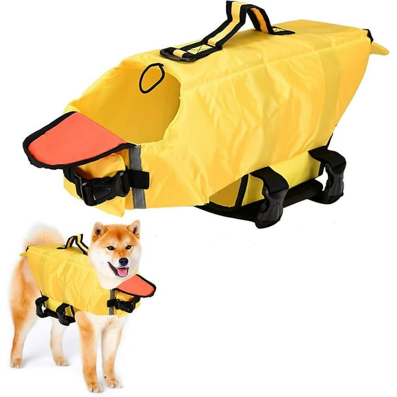 Dog Safety Vest Swimsuit Adjustable Removable Pet Shark Rescue Vest(s)