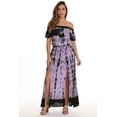 thumbnail image 1 of Riviera Sun Rayon Crepe Tie Dye Maxi Dress 21894-MAV-3X (Small, Lilac), 1 of 3