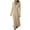 Khaki, variant on Elainilye Fashion Dresses for Women Cotton Stripe Lapel Loose Irregular Cardigan Dress Long Dress,White