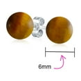 thumbnail image 4 of Bling Jewelry Womens Classic 6MM Tiger Eye Gemstone Drop Ball Earrings in Sterling Silver, 4 of 5