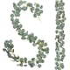 thumbnail image 1 of Juego de 2 guirnaldas de eucalipto artificiales de 7,5 pies, hojas de eucalipto de seda sintética, guirnalda de enredaderas, telón de fondo de boda verde hecho a mano, 1 of 3