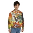 thumbnail image 4 of Hello Fall Boston Terrier Football Welcome Autumn with Leaves Pumpkins All Over Print 3D Baseball Jacket Gentleman Dog Lover Gifts Bomber Jacket Softball - 00012, 4 of 6