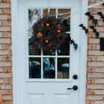 thumbnail image 6 of 18" Halloween Wreath with Lights - Pumpkin & Crow Decor for Front Door, Porch or Wall - Wreath for Indoor/Outdoor Spooky Decorations, 6 of 8