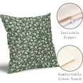 thumbnail image 3 of Sage Green Beige Daisy Floral Pillow Covers 16X16 Inch Vintage Flowers Decorative Pillow Cases Set of 2 Block Print Cotton Linen Throw Pillows Farmhouse Decor For Sofa Couch Porch Bed Cushion Outdoor, 3 of 6