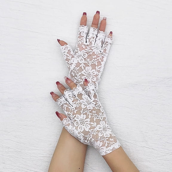 Helii Women's Lace Fingerless Gloves, Elegant Bridal Prom Gloves for Wedding Accessories