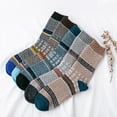 thumbnail image 2 of sususu Womens Winter Socks,Knit Mid Calf Socks Retro Double Layer Winter Warm Thick Thermal Crew Socks Breathable Comfortable Colorful Stripe Pattern for Daily Outdoor Hiking Casual Wear, 2 of 3