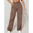 thumbnail image 1 of Pantalón Tipo Cargo Recto Para Mujer Color Café, 1 of 3