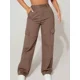 thumbnail image 1 of Pantalón Tipo Cargo Recto Para Mujer Color Café, 1 of 3