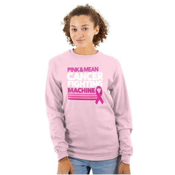 Breast Cancer Fighting Machine Women's Long Sleeve T Shirt Brisco Brands S