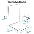 thumbnail image 3 of Bookends Acrylic 2 Pairs/4 Pieces Clear Book Ends For Shelves NonSkid Book Stoppers Decor, 3 of 6