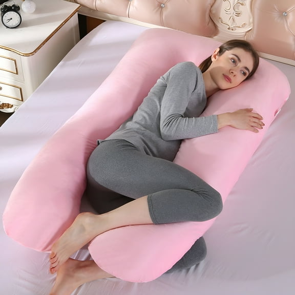 LAMIRO Pregnancy Pillow, U-Shaped Full Body Maternity Pillow for Side Sleepers, Support for Back, Hip, Belly, Legs for Pregnant Women