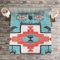 thumbnail image 4 of Ambesonne Tribal Quilted Bedspread Set 3 Pcs, Vintage Native, King Size, Multicolor, 4 of 4