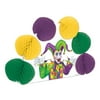 Party Central Club Pack of 12 Purple and Yellow Pop-Over Honeycomb Mardi Gras Table Centerpieces 10"