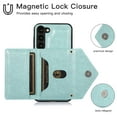 thumbnail image 2 of ELEHOLD Crossbody Luxury Wallet Case for Samsung Galaxy S23 Plus/S23+ 6.6" with Card Slots, Magnetic Button Detachable Shoulder Strap Purse Phone Case, Mint, 2 of 5