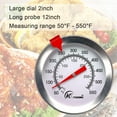 thumbnail image 2 of KT THERMO Candy/Deep Fry Thermometer with Instant Read,Dial Thermometer,12" Stainless Steel Stem Meat Cooking Thermometer,Best for Turkey,BBQ,Grill, 2 of 8