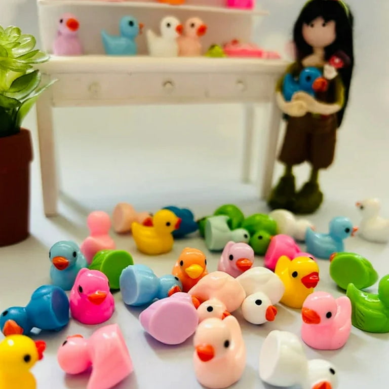 50 Pieces Mini Resin Ducks Decoration Miniature Ornament Tiny Ducks For Diy  Garden Dollhouse Duck Accessories Baby Shower Birthday Party Favors Desk R