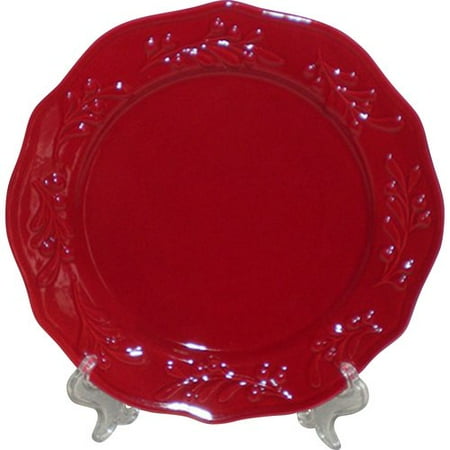 Better Homes and Gardens Embossed Garnet Dessert Plate, Red