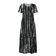 VEKDONE Clearance 2024 Women's Short Sleeve Loose Long Maxi Lounge