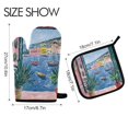thumbnail image 2 of Yayeee Oven Mitts and Pot Holder Set of 2 Heat Resistant Kitchen Gloves Baking Hot Pad, Pink Window, 2 of 5