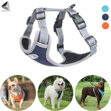 UPC: 0840271578064 | Sixtyshades Adjustable Breathable Dog Harness No Pull Easy Control Reflective Step-in Pet Vest Harness for Medium Large Dogs (S Navy Blue)