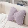 thumbnail image 5 of Soft Bowknot Throw Pillow Bow Shaped Pillow Novelty Plush Lumbar & Sofa Car Cushion Bed Sofa Couch Holiday Car Decor in 3 Colors (Purple, Pink, Black), 13.77x12.59 inch 13.77x12.59inch, 5 of 7