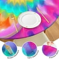 thumbnail image 4 of Colorful Tie Dye Mandala Pattern Round Fitted Tablecloth with Elastic Edge,Dining Table Cover Waterproof,Outdoor Round Tablecloth for Camping,Dining,Indoor and Outdoor, 4 of 7