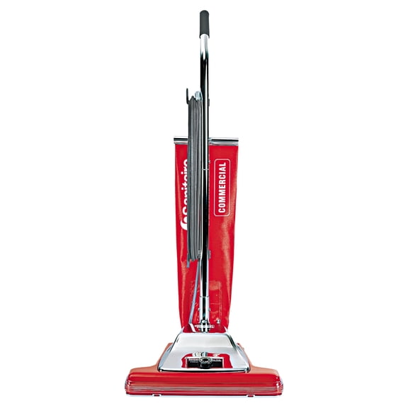 Widetrack Commercial Upright Vacuum w/Vibra Groomer, 16" Path, 18.5lb, Red