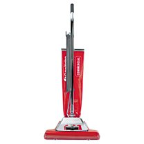 Widetrack Commercial Upright Vacuum w/Vibra Groomer, 16" Path, 18.5lb, Red
