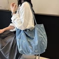 thumbnail image 3 of Denim Shoulder Bag Denim Crossbody Bag Denim Tote Bags Women's Retro Large Canvas Shoulder Bag Casual Style Lightweight Bag, 3 of 7