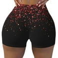 thumbnail image 2 of Goofa Red Glitter1 Printed Workout Shorts Women Seamless Scrunch Butt Lifting High Waisted Gym Booty Shorts Elastic Workout Shorts-Large, 2 of 8