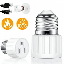 GJX Light Socket to Plug Adapter 3 Prong E26/ E27 Light Bulb Outlet Adapter Screw in
