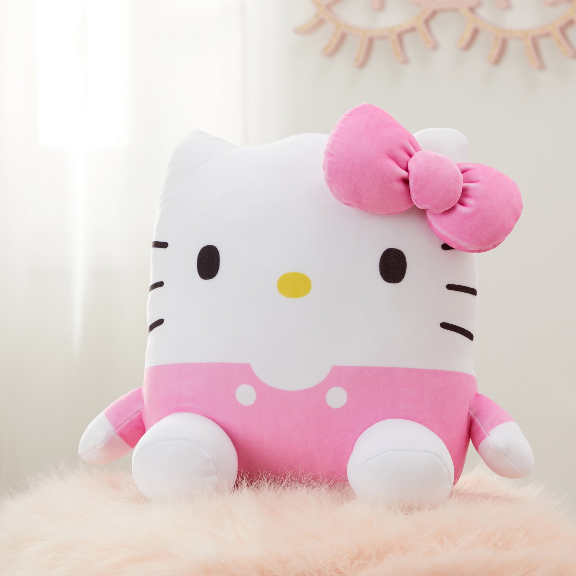Hello Kitty Ultra Squishy Pillow Kids 15 inch Polyester Fill Decorative Bedding Huggable Size