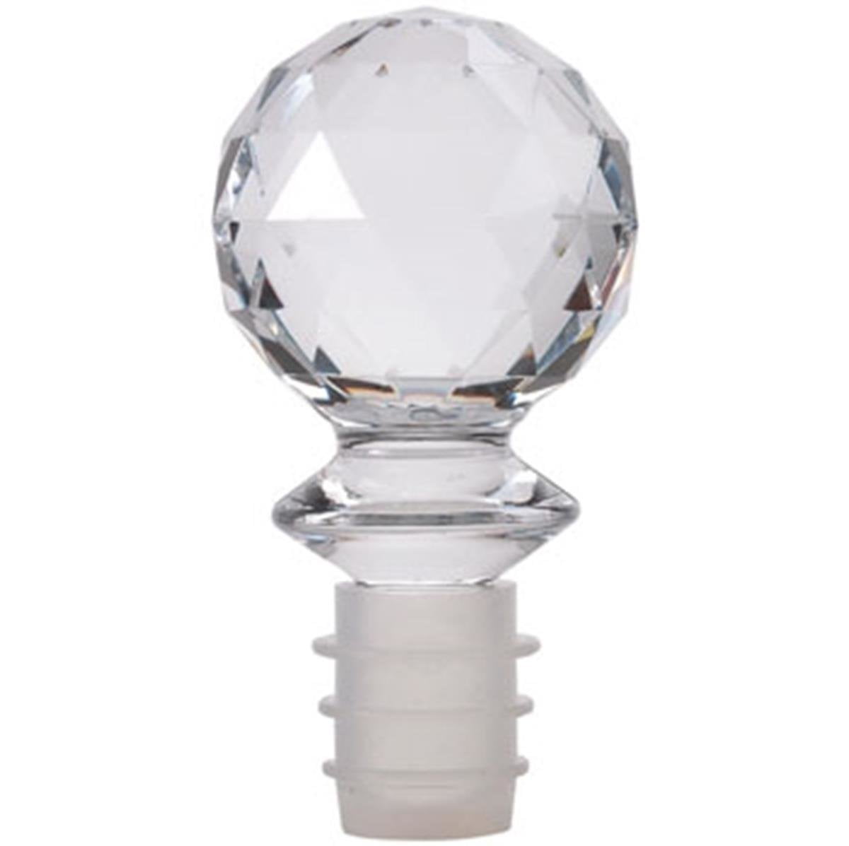 4 1/8 Inch Acrylic Wine Bottle Stopper with Beveled Round Top, Clear