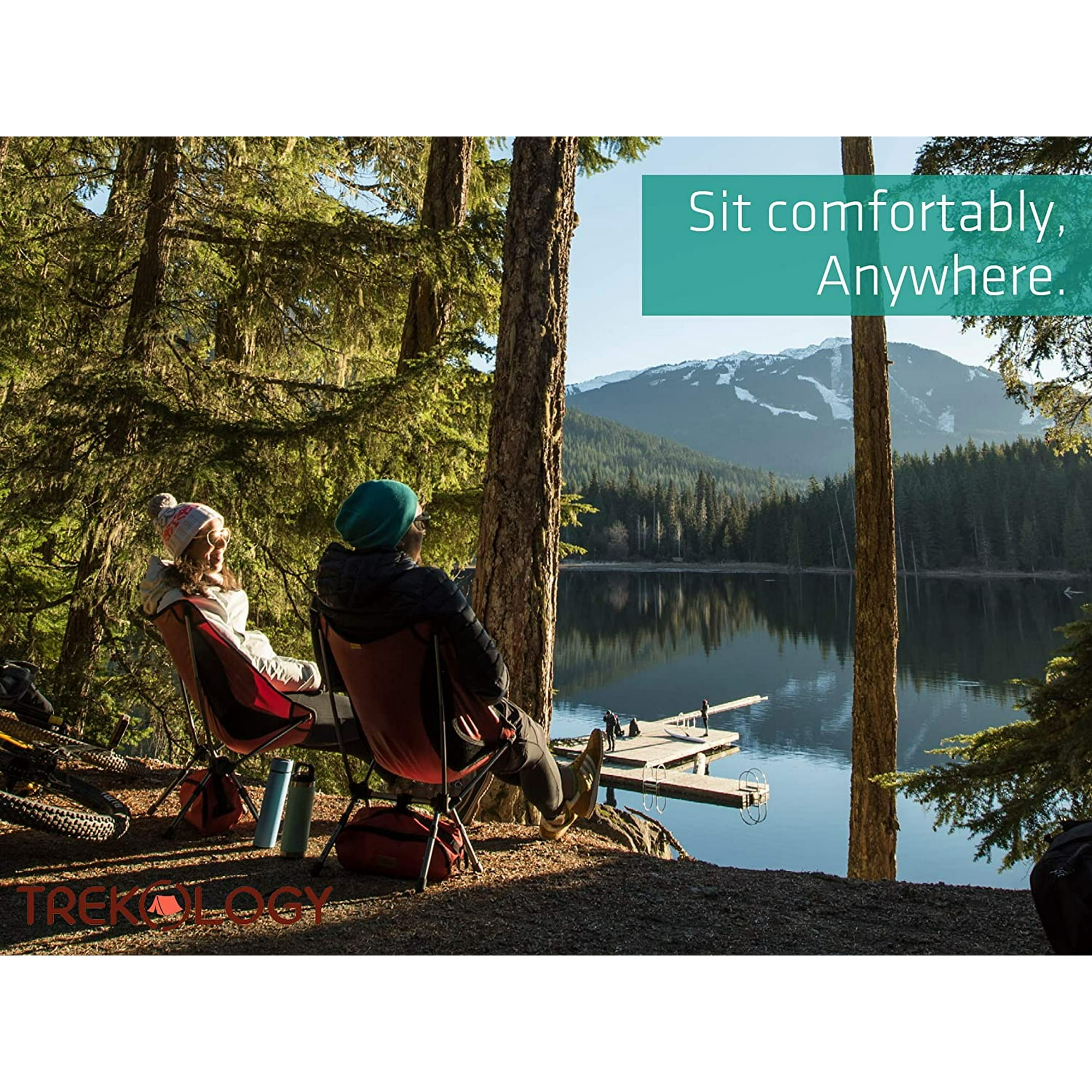 Trekology Portable Camping Chair Compact Ultralight Folding Backpacking Chairs Small Collapsible Foldable Packable Lightweight Backpack Chair In A Ba