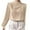 Khaki, variant on Trendsetting Women's Apparel Fashion Plus Size 2024 Women's Winter Solid Color New Elegant Shirt Long Sleeved Chiffon Semi High Neck Pullover Top