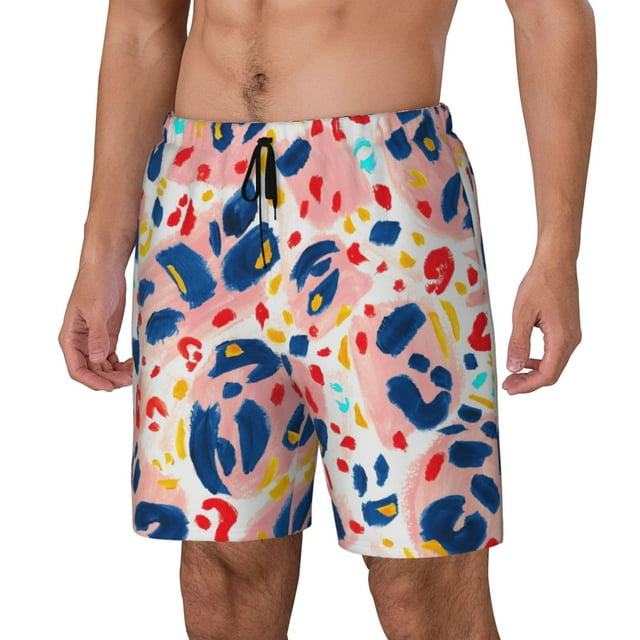 Saiise Abstract Leopard Print for Mens Swimming Trunks Swim Trunks Quick Dry Swim Shorts with Mesh Lining Funny Swimwear Bathing Suits-XX-Large